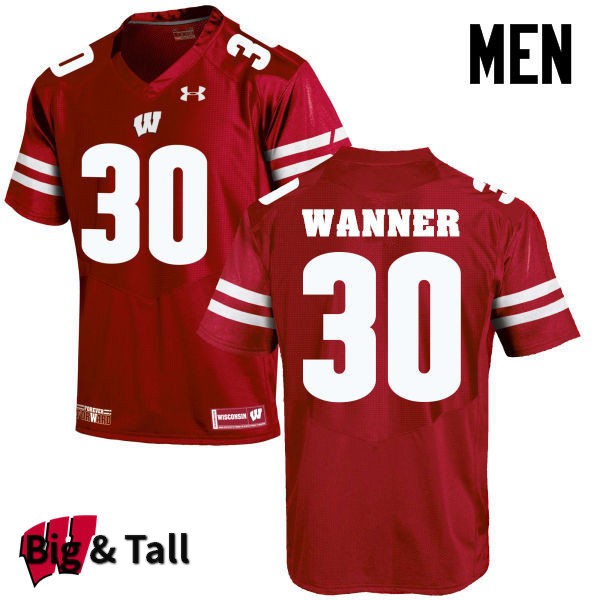 Wisconsin Badgers Men's #30 Coy Wanner NCAA Under Armour Authentic Red Big & Tall College Stitched Football Jersey JC40R81QB